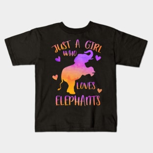 Just a girl who loves elephants Kids T-Shirt